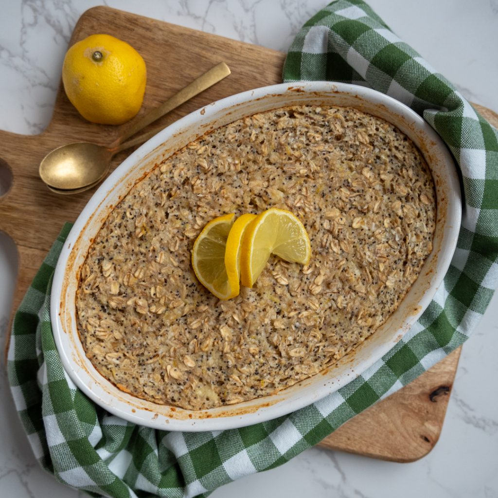 Citroen kokos maanzaad baked oats