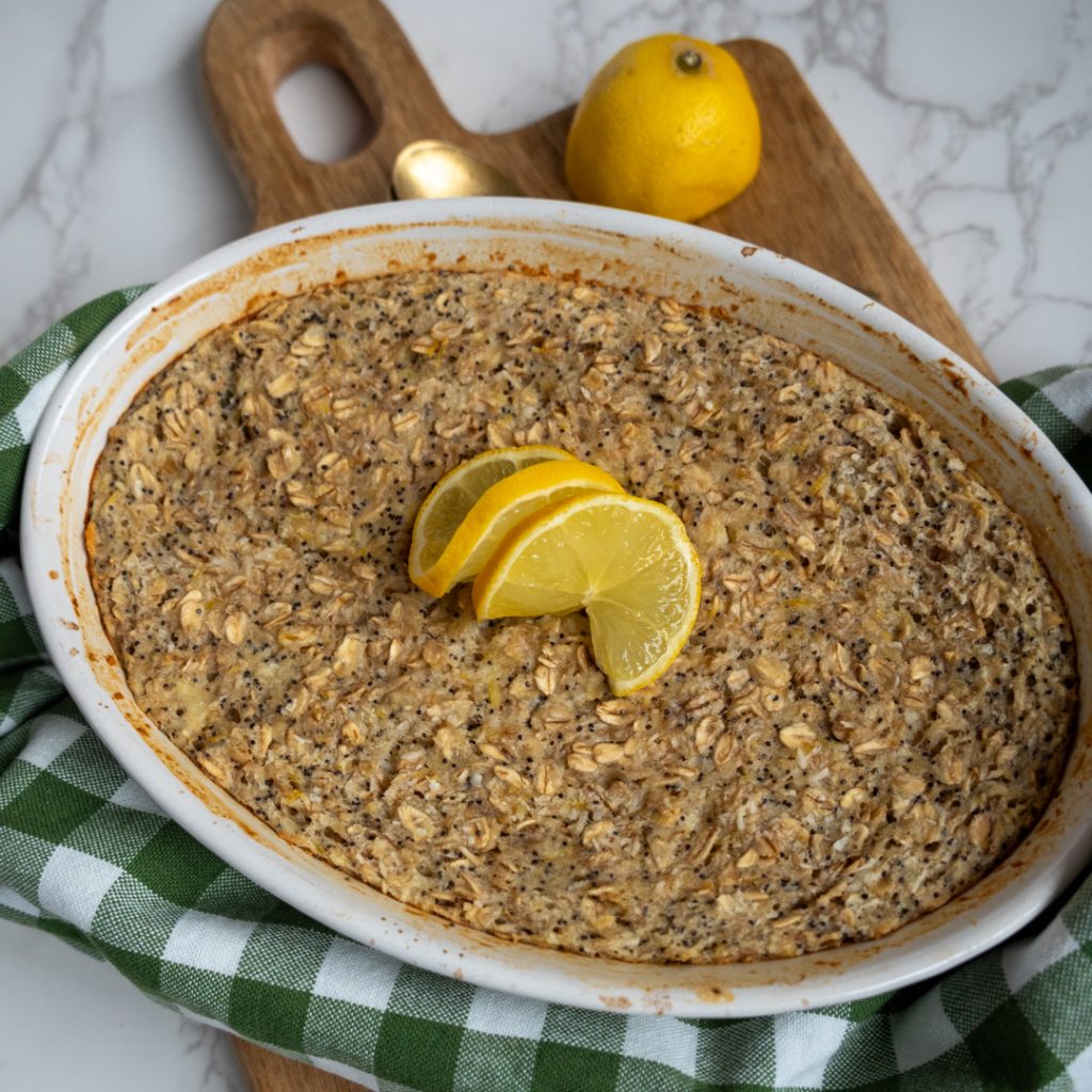 Citroen kokos maanzaad baked oats