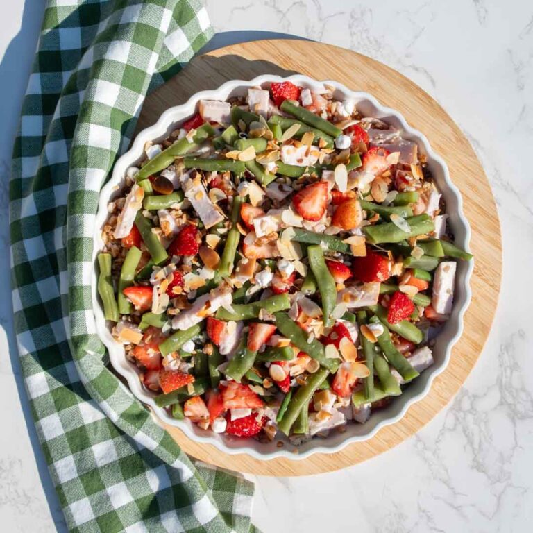 Sperzieboon salade met aardbeien Baksels by Mandy