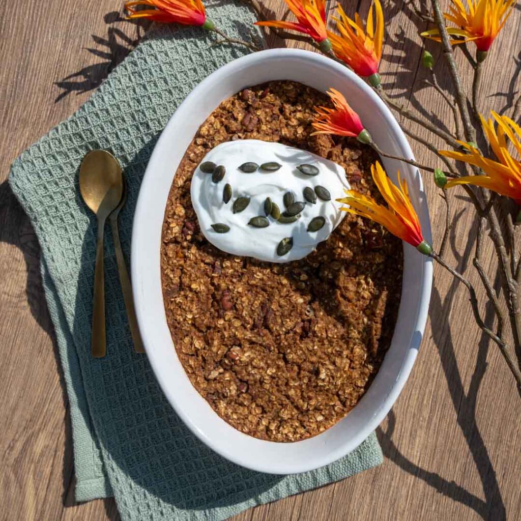 Pompoen baked oats Baksels by Mandy